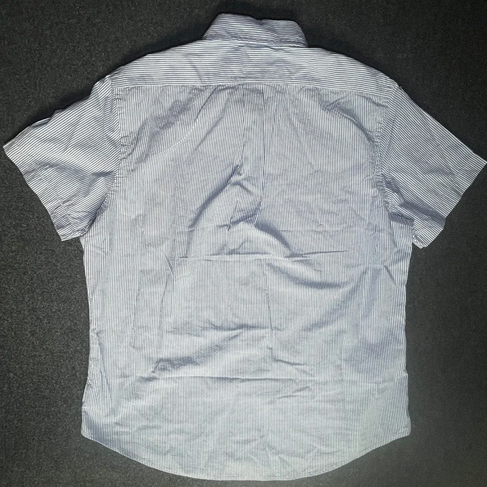 Polo Ralph Lauren Button Down Mens L Blue New Seersucker Stripe Classic Fit